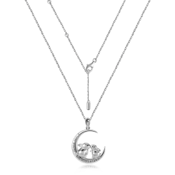 Collar Amor a la Luna y la Parte Posterior  Plata s925