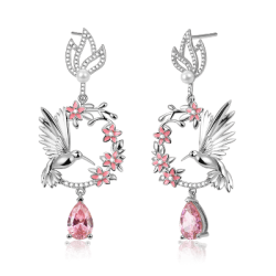 Pendientes de la Flor del Colibr? Plata s925