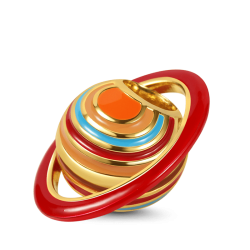 Abalorio De Saturno Plata De Ley Chapado En Oro De 18 Quilates