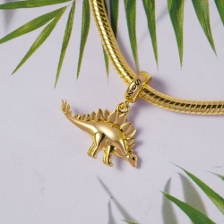 3 Colores Dinosaurio Colgante Cuelga El Encanto De Plata Esterlina Chapado En Oro 18K Rosa Para Los Amantes Del Dragón