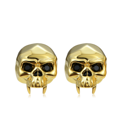 Cráneo Tachuelas Doradas 18K Chapado En Plata 925