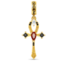 Gnoce Colgante Ankh Plata de Ley 18K chapado en oro con incrustaciones de piedras