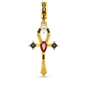 Gnoce Colgante Ankh Plata de Ley 18K chapado en oro con incrustaciones de piedras