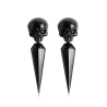 Gnoce Pendiente De Calavera Negra Plata 925