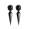 Gnoce Pendiente De Calavera Negra Plata 925