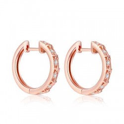 Pendientes de Aro de Estrella de Plata de Ley S925 Chapada En Oro Rosa