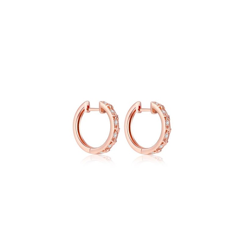 Pendientes de Aro de Estrella de Plata de Ley S925 Chapada En Oro Rosa