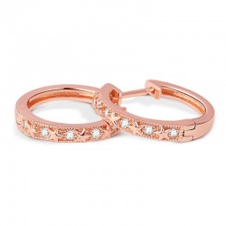 Pendientes de Aro de Estrella de Plata de Ley S925 Chapada En Oro Rosa