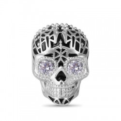 Gnoce Colgante Calavera Punk Plata S925 para Pulsera