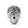 Gnoce Colgante Calavera Punk Plata S925 para Pulsera