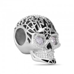 Gnoce Colgante Calavera Punk Plata S925 para Pulsera