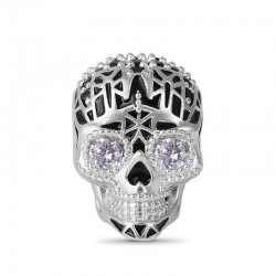 Gnoce Colgante Calavera Punk Plata S925 para Pulsera