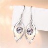 Gnoce Pendientes colgantes de gota de agua trenzada Crystal Zircon S925 Silver