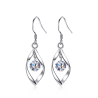Gnoce Pendientes colgantes de gota de agua trenzada Crystal Zircon S925 Silver