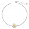 Margarita Blanca Flor Tobillera Plata de Ley 925