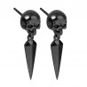 Gnoce Aretes de Cráneo Negro en Plata S925