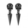 Gnoce Aretes de Cráneo Negro en Plata S925