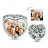 Gnoce "Memoria de Amor" Foto Charm Plata de ley s925 con Piedra Verde de CZ