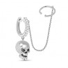 Pendiente Aretes de Calavera Plata 925 con Piedra CZ