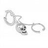 Pendiente Aretes de Calavera Plata 925 con Piedra CZ