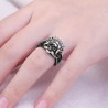 Gnoce "Amor Sin Fin" Anillo Apilable Estilo Calavera de Plata de Ley 925 Chapada en Negro