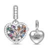 Charm Abalorio Personalizado Corazón con Árbol de la Vida Plata 925