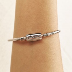 Gnoce "Tu Nombre Mi Apellido" Pulsera con Nombre Grabable Plata de Ley Para Novia