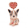 Gnoce Charm de Pug/bulldog en Plata 18k Oro Rosa con Czs