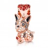 Gnoce Charm de Pug/bulldog en Plata 18k Oro Rosa con Czs