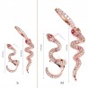 Gnoce Pendientes de serpiente rosa con piedras de zirconia transparentes de plata S925