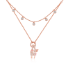 Gnoce "Alma y Espíritu Divino" Unicornio 925 Collar de Plata Chapado en Oro Rosa de 18K