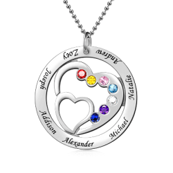 Gnoce Corazón En El Nombre del Corazón Collar de Cuentas de Plata S925