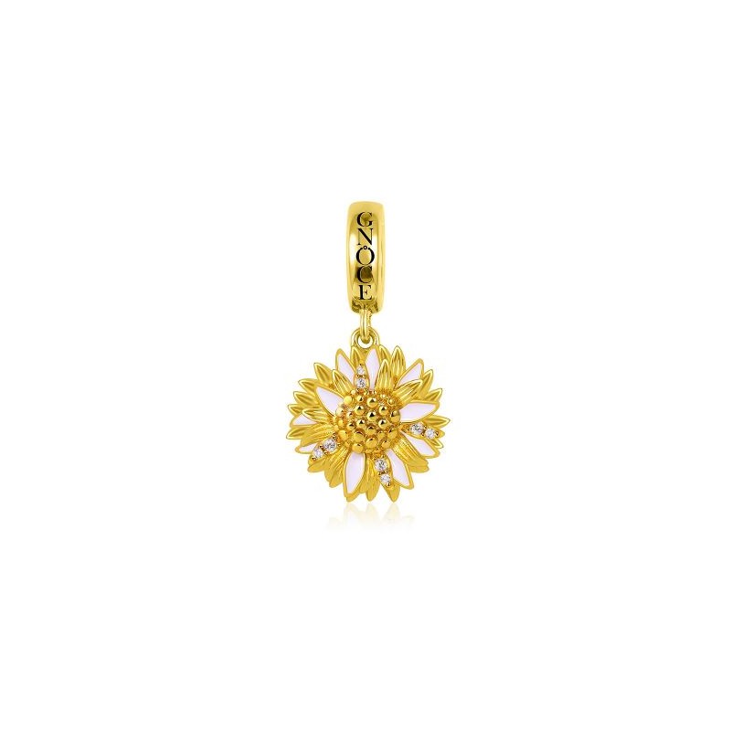 Charm de Girasol en Plata s925 Chapado en Oro 18K