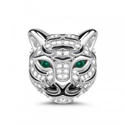 Gnoce "Fuerte como un Tigre" Royal Tiger con Czs 925 Plata Animal Abalorio Charm
