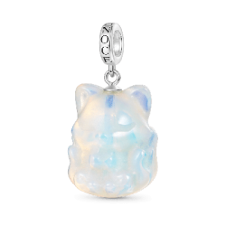 Gnoce Colgante Zorro de Nueve Colas Blanco Translúcido Natural de Grado I