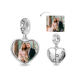 Gnoce Colgante Corazón Personalizado con Foto y Nombre Grabable