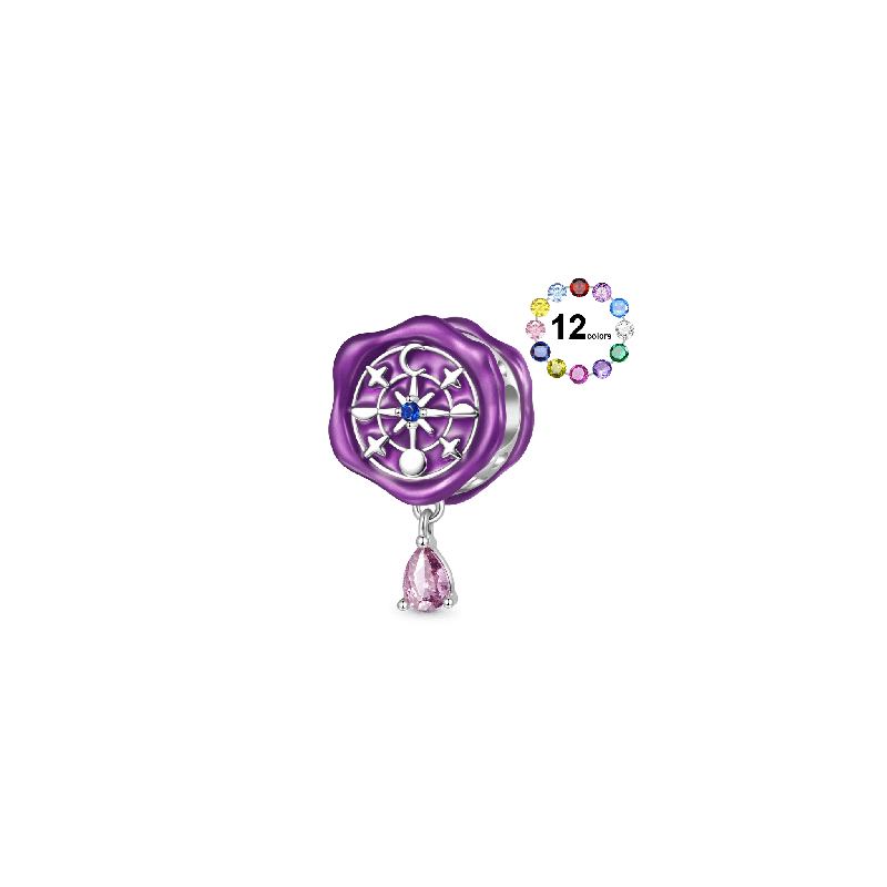 Gnoce Charm Grabable en Forma de Gota de Brújula Cósmica Beautesque