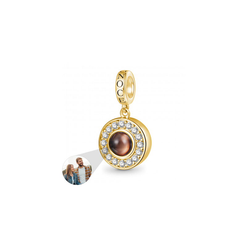Gnoce Colgante con Foto Personalizada Proyección Chapado en Oro de 18k