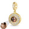 Gnoce Colgante con Foto Personalizada Proyección Chapado en Oro de 18k