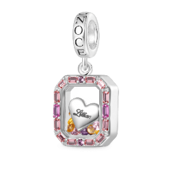 Gnoce Colgante de Diamante de Vidrio de Color Grabable en Forma De Corazón