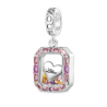 Gnoce Colgante de Diamante de Vidrio de Color Grabable en Forma De Corazón