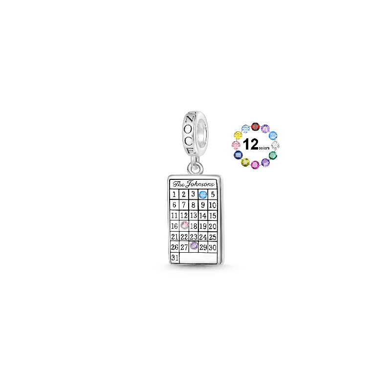 Gnoce Colgante Piedra de Nacimiento con Calendario Grabable