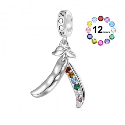 Gnoce Colgante Personalizado de Gema de Nacimiento Seis Guisantes en Una Vaina