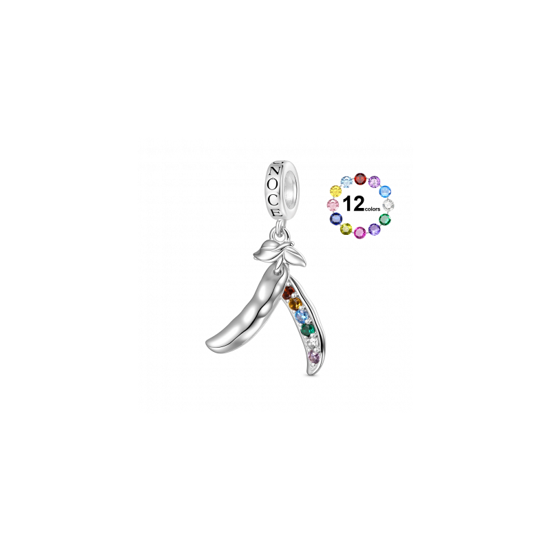 Gnoce Colgante Personalizado de Gema de Nacimiento Seis Guisantes en Una Vaina