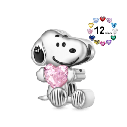 Gnoce Peanuts Snoopy Charm Sentado con Piedras de Nacimiento