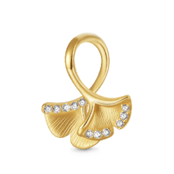 Gnoce Charm de Hoja de Ginkgo Baño de Oro de 18K