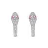 Gnoce Pendientes Huggie de Serpiente con Diamante Blanco