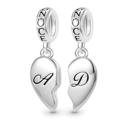 Colgante Personalizado Letras Iniciales Corazón a Juego