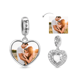 Gnoce Colgante con foto personalizada Corazón centelleante